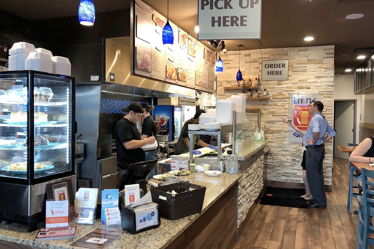 Greek food pick up counter